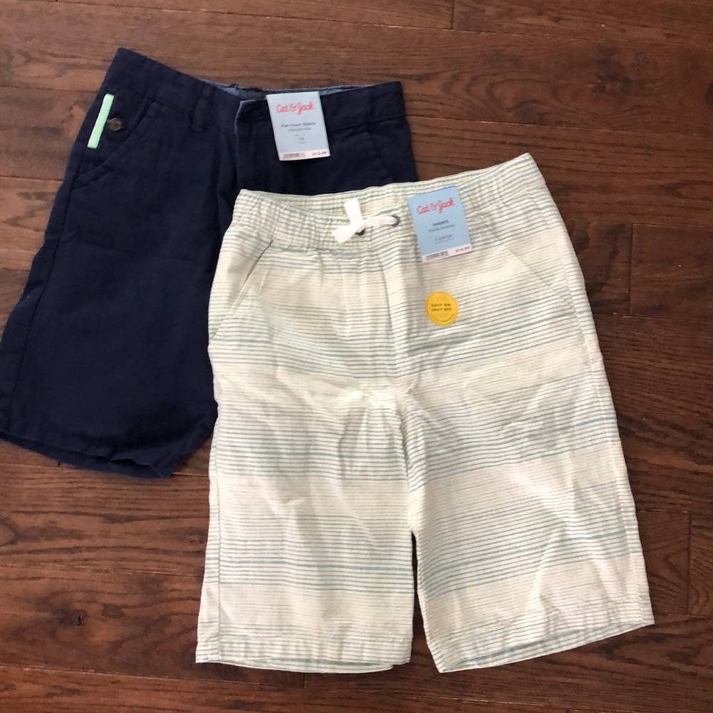 Cat and Jack, 2 pair shorts, NWT, boys 12